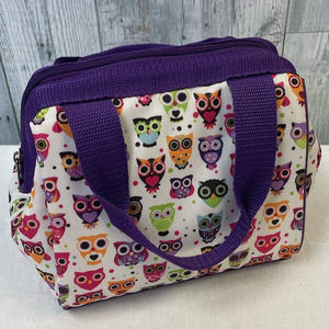 Fit & Fresh Zip Top Owl Bird Print Double Handle Thermal Lunch Bag Tote